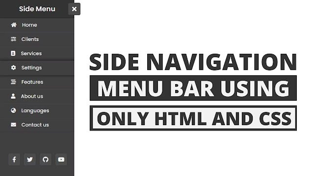 Animated Sidebar Menu using only HTML & CSS