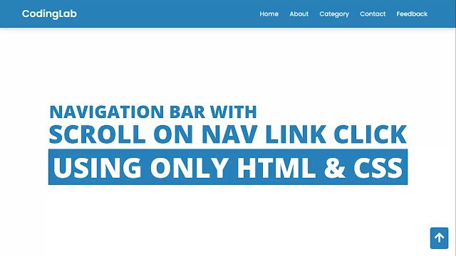 Navigation Bar With Scroll To Top Button | Scroll To Every Section Navigation Bar With Scroll To Top Button | Scroll To Every Section