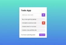 Todo List App using HTML CSS & JavaScript Todo List App using HTML CSS & JavaScript