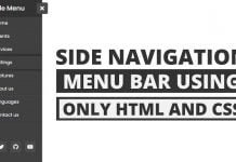 Animated Sidebar Menu using only HTML & CSS | Side Navigation Menu Animated Sidebar Menu using only HTML & CSS Side Navigation Menu