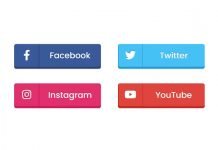 3D Social Media Buttons using only HTML & CSS 3D Social Media Buttons using only HTML & CSS