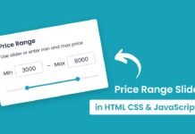 Price Range Slider in HTML CSS & JavaScript Price Range Slider with Min & Max Input in HTML CSS & JavaScript