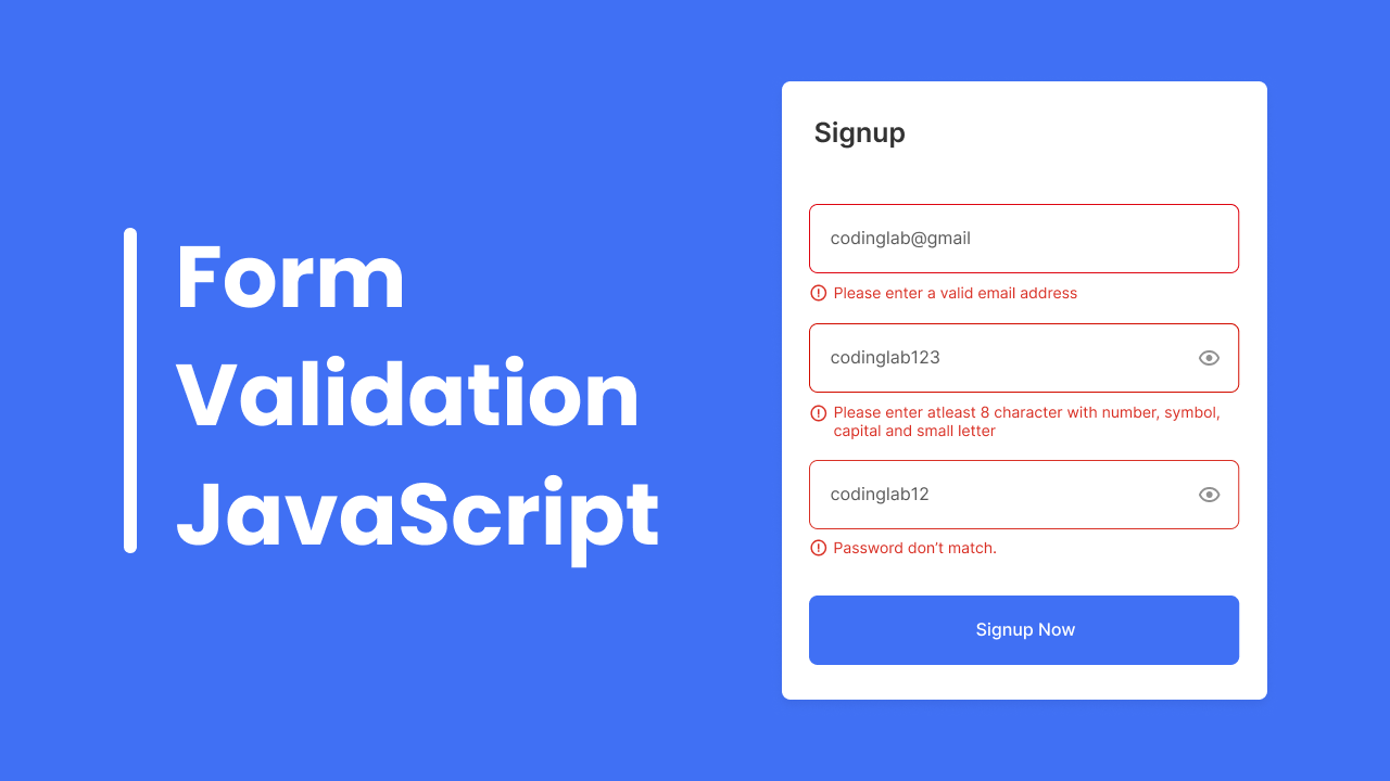 How to Validate Email & Password in HTML CSS JavaScript 1 How to Validate Email & Password in HTML CSS JavaScript