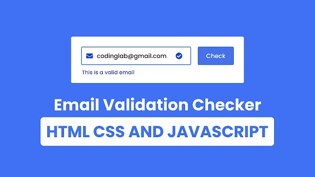 Valid Email Checker in HTML CSS & JavaScript Valid Email Checker in HTML CSS & JavaScript