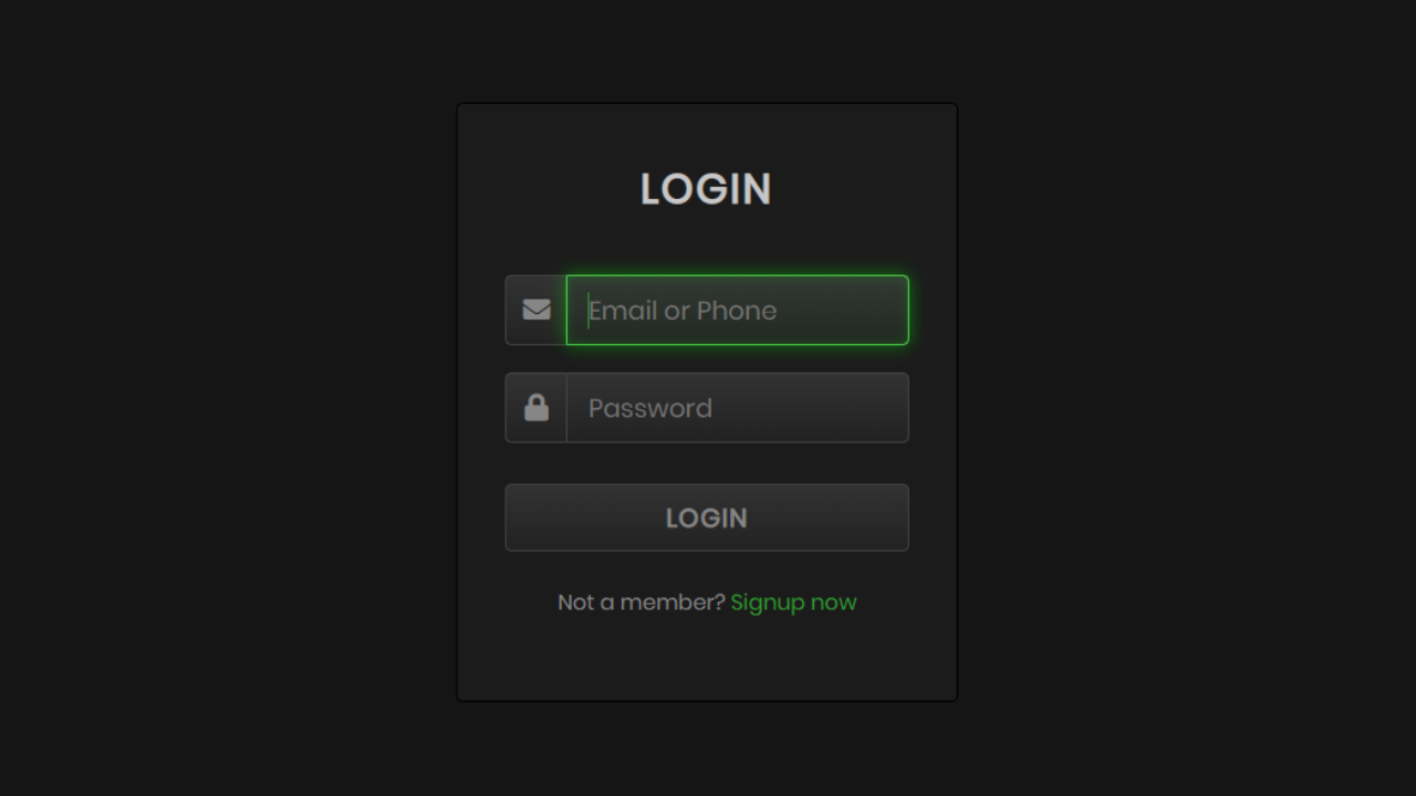 30+ Free Login & Registration Form Templates in HTML & CSS 13 Login Form with Glowing Border Animation