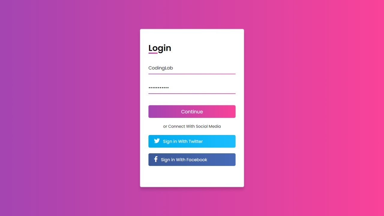 30+ Free Login & Registration Form Templates in HTML & CSS 7 Login Form with Social Media Login Option