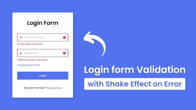 Login Form with Validate Email & Password Login Form with Validate Email & Password