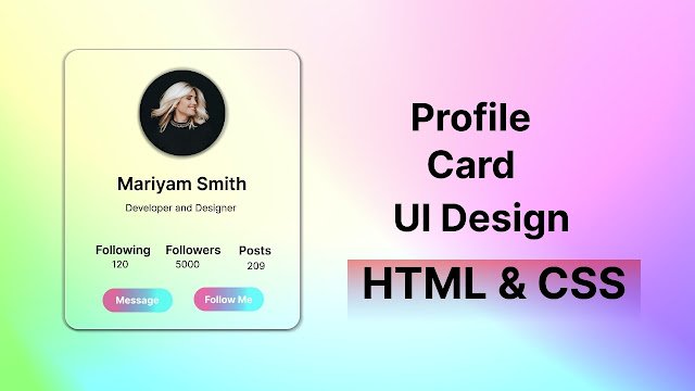 Create Profile Card in HTML & CSS | With Source Code 1 Create Profile Card in HTML & CSS | With Source Code