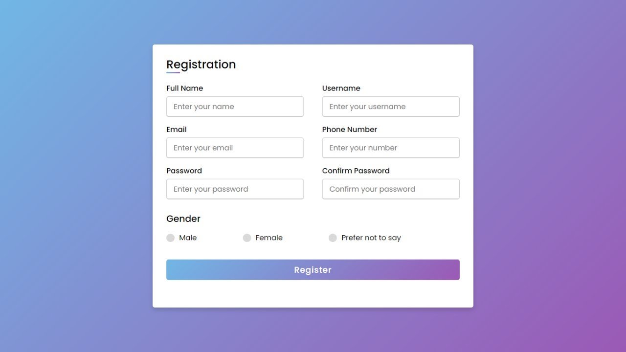 30+ Free Login & Registration Form Templates in HTML & CSS 6 Responsive Registration Form in HTML
