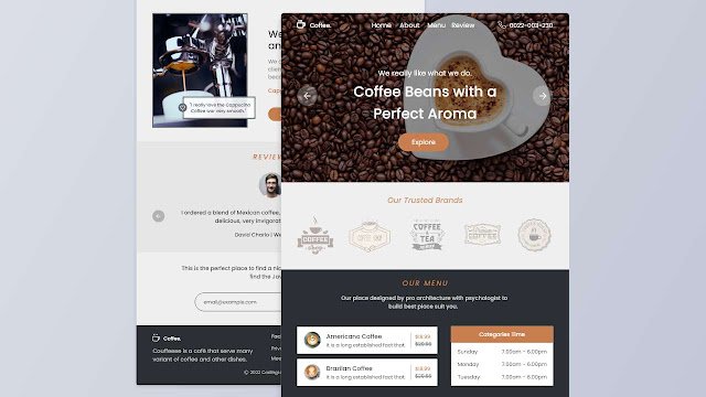 Coffee Website in HTML CSS & JavaScript Coffee Website in HTML CSS & JavaScript