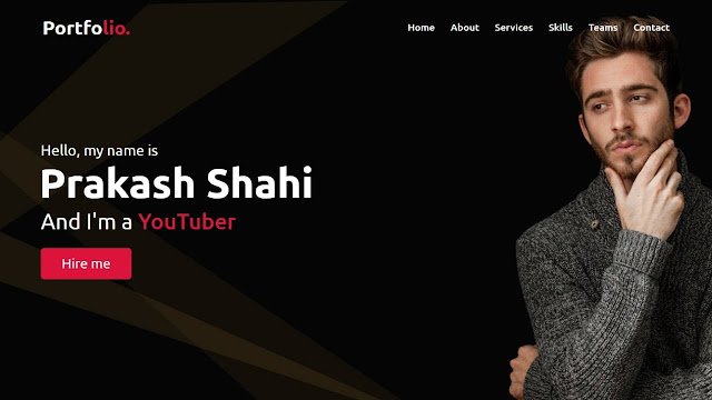 Portfolio Website Template with Typing Text Animation Portfolio Website Template with Typing Text Animation