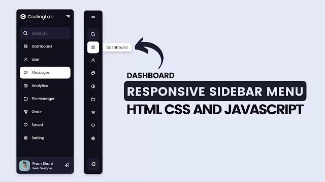 Sidebar Menu with Tooltip in HTML CSS & JavaScript