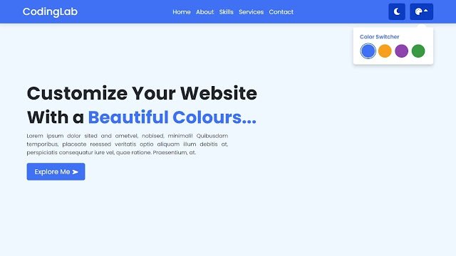 Website with Dark/Light Mode and Color Switcher Website with Dark/Light Mode and Color Switcher