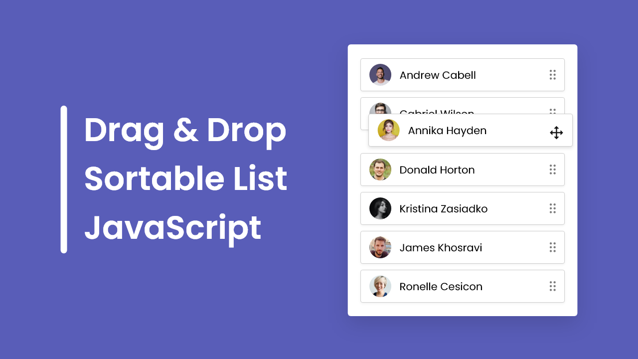 Drag and Drop Sortable List using HTML CSS & JavaScript 1 Drag and Drop Sortable List in HTML CSs & JavaScript Draggable List in JavaScript