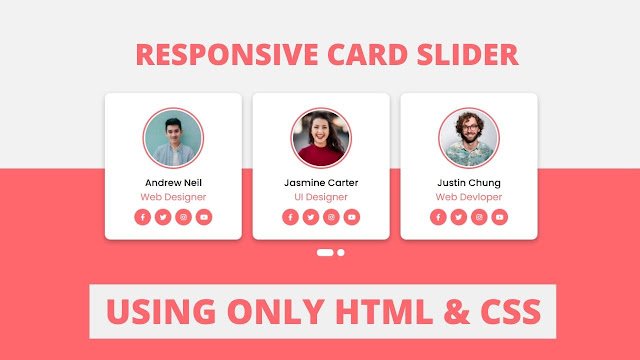 Responsive Profile Card Slider in HTML & CSS