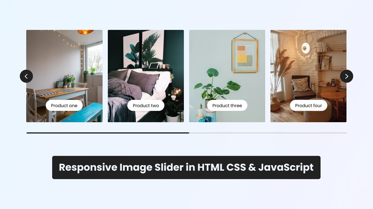 Create A Responsive Image Slider in HTML CSS and JavaScript 1 Create Responsive Image Slider in HTML CSS and JavaScript Image Slider in JavaScript