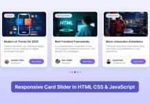 Create Responsive Card Slider in HTML CSS & JavaScript | SwiperJS Create Responsive Card Slider in HTML CSS & JavaScript (SwiperJS)