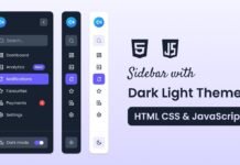 Sidebar Menu with Dark/Light Theme Toggle in HTML CSS & JavaScript Sidebar Menu with DarkLight Theme Toggle in HTML CSS & JavaScript